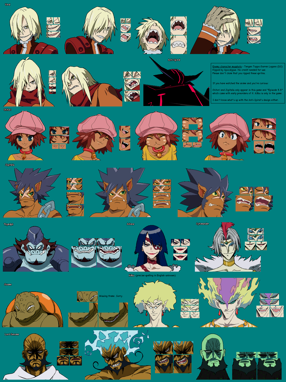 Tengen Toppa Gurren Lagann - Enemy Mugshots