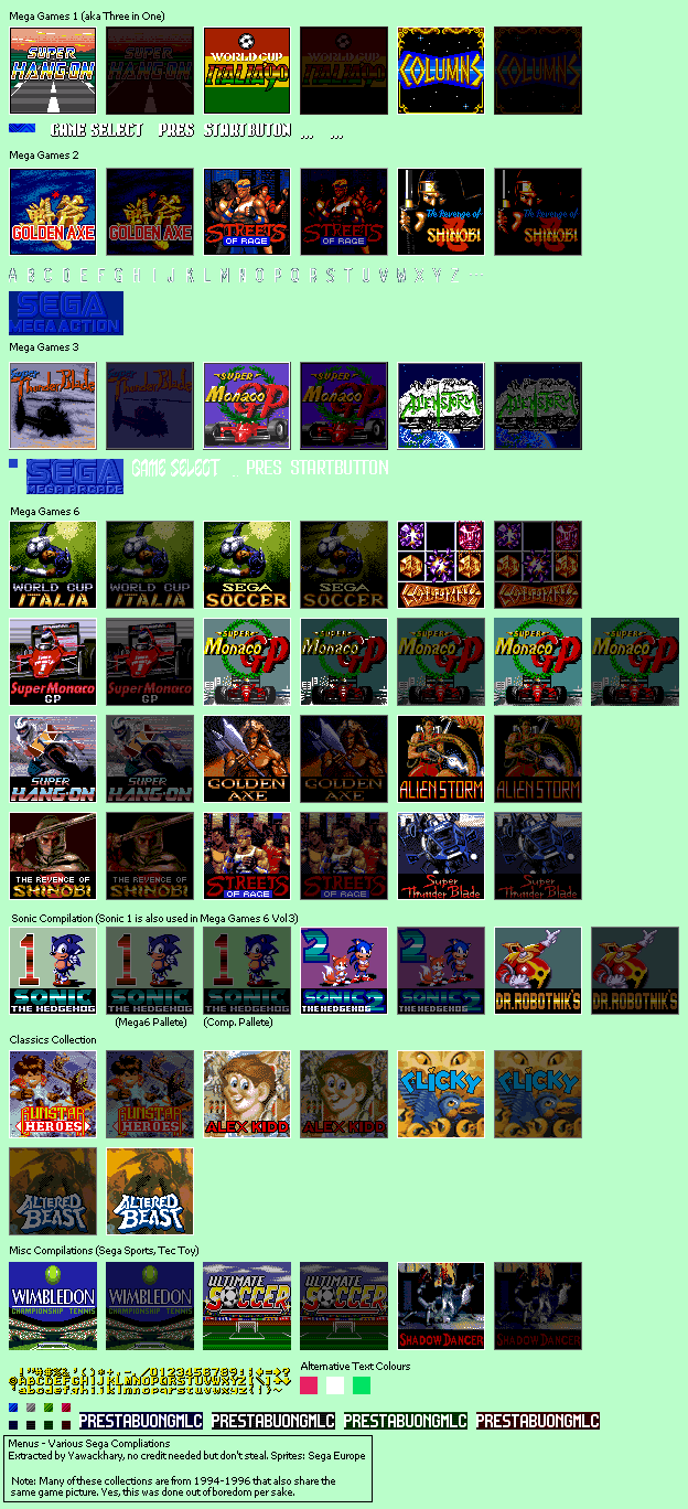 Menus (Various Sega Compilations)
