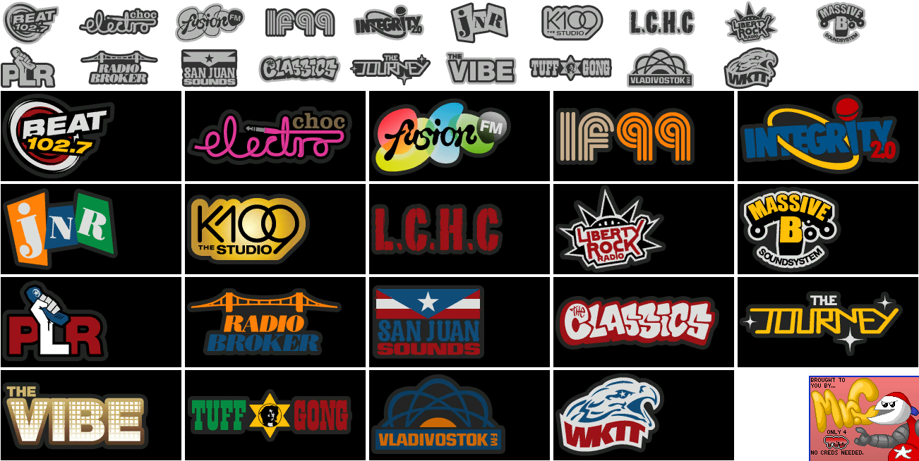 Grand Theft Auto 4 - Radio Station Logos