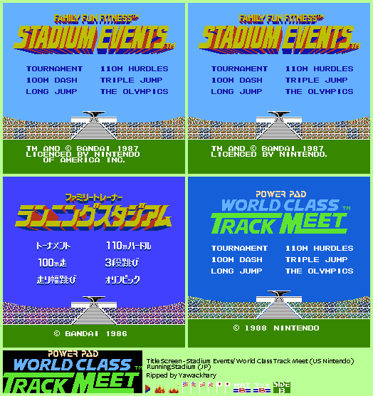 Stadium Events / World Class Track Meet - Title Screen