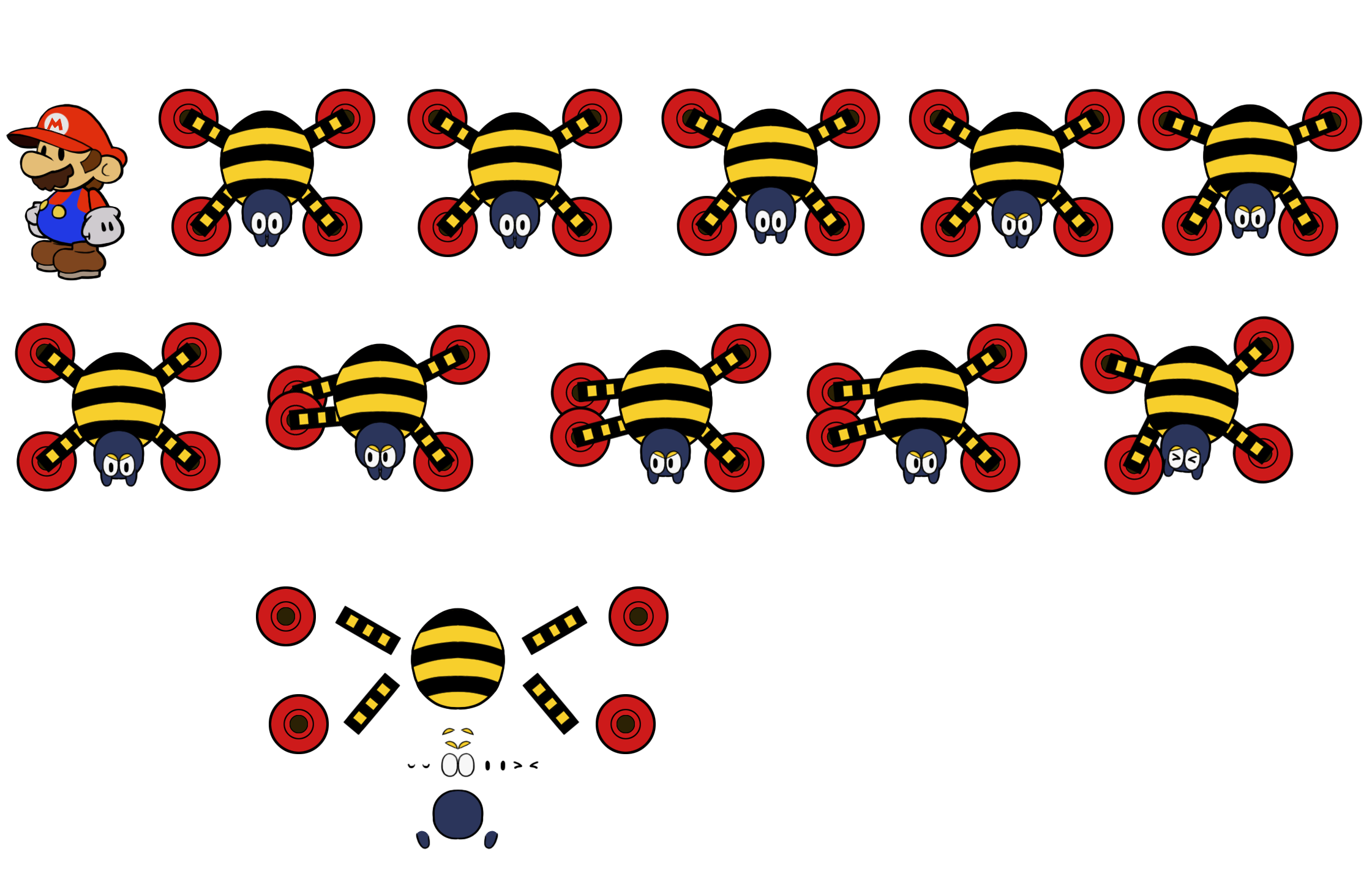 Scuttlebugs (New Super Mario Bros., Paper Mario-Style)