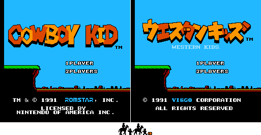 Cowboy Kid / Western Kids - Title Screen