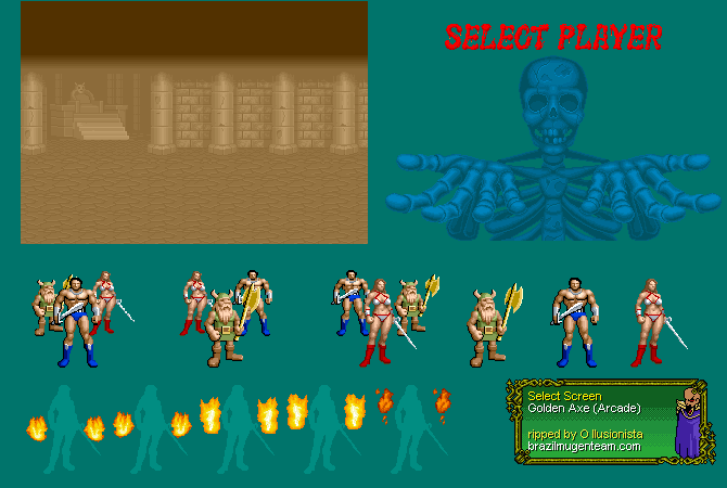 Golden Axe - Select Screen