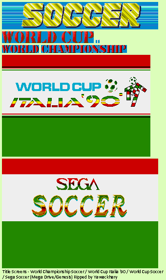 World Championship Soccer / World Cup Italia '90 - Title Screen