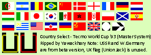 Tecmo World Cup '93 (PAL) - Country Select