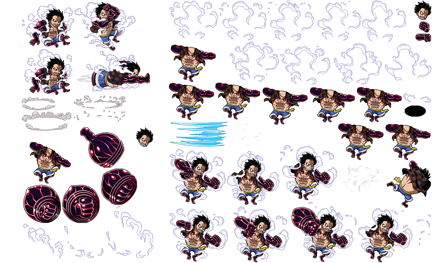 Luffy Sprite Sheet Transparent