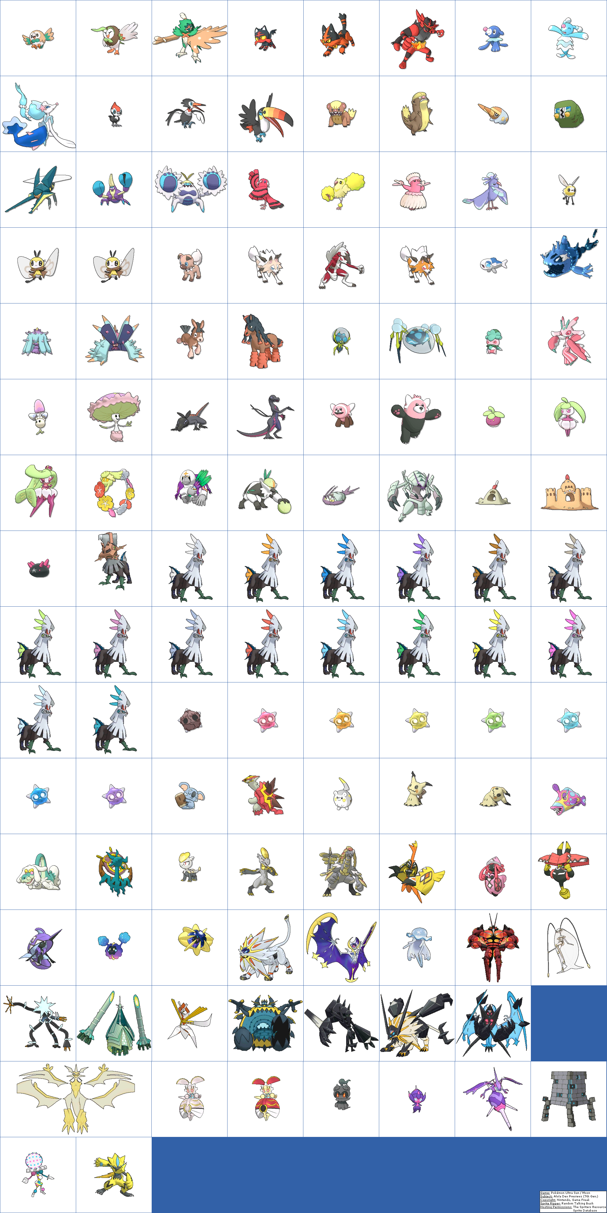 Alola Dex Previews (7th Generation, Normal)