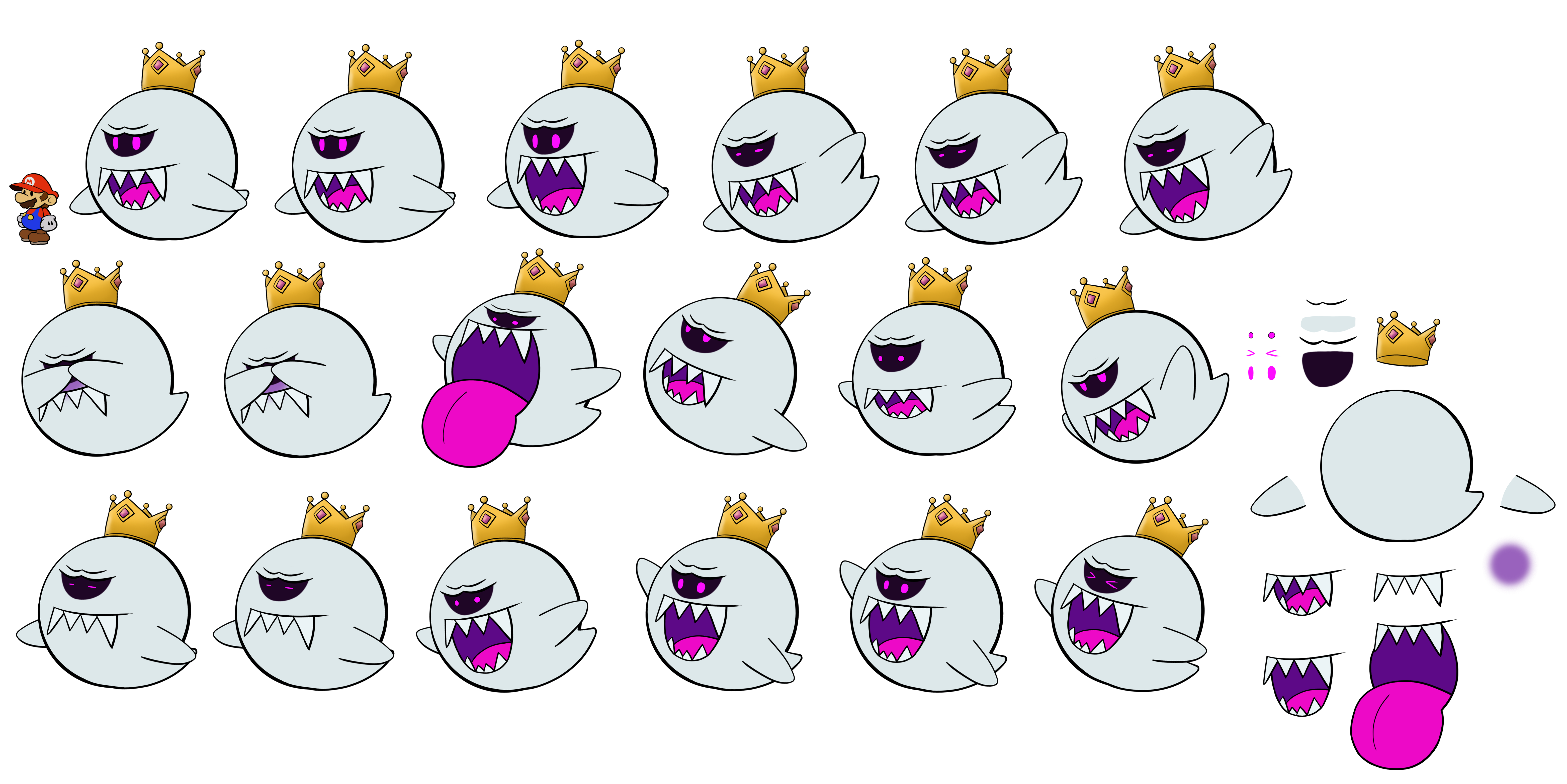 Luigi's Mansion Customs - King Boo (Paper Mario-Style)