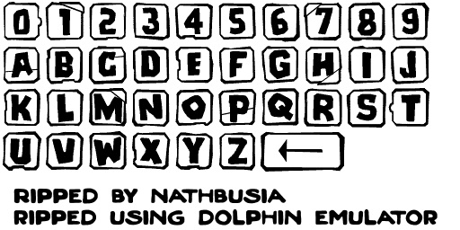 Rayman Raving Rabbids 2 - Fonts (Keyboard)