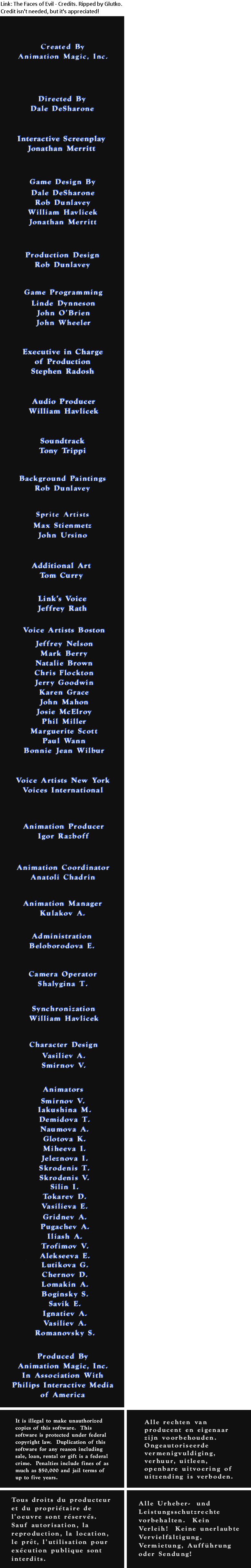 Link: The Faces of Evil - End Credits