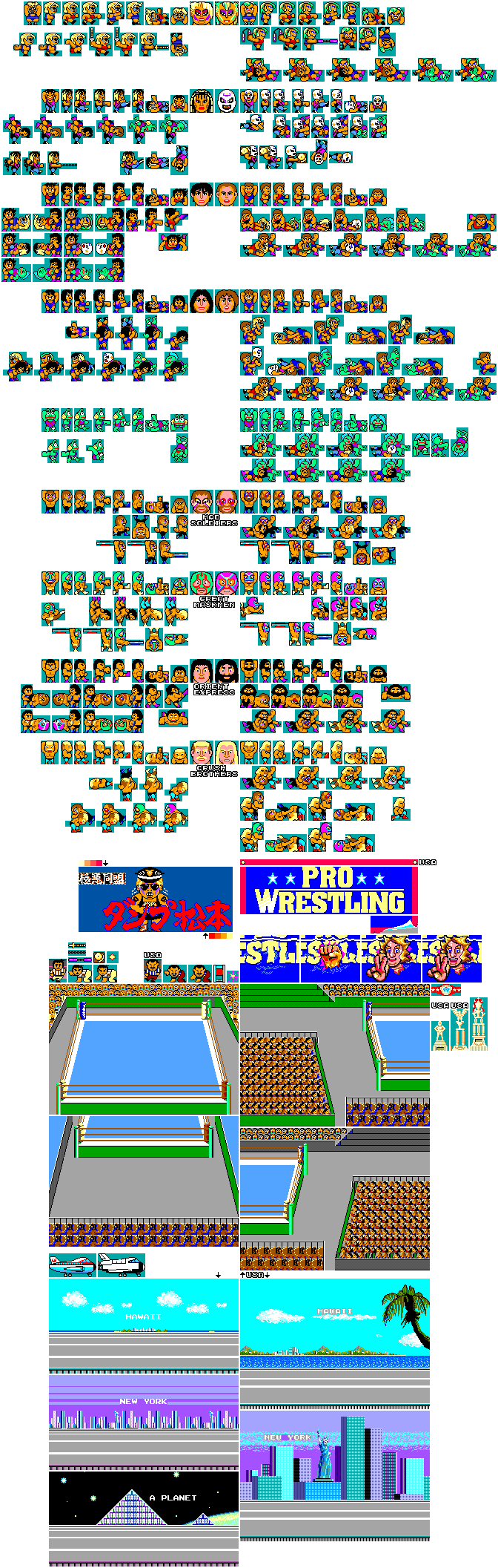 Pro Wrestling - Wrestlers & Screens