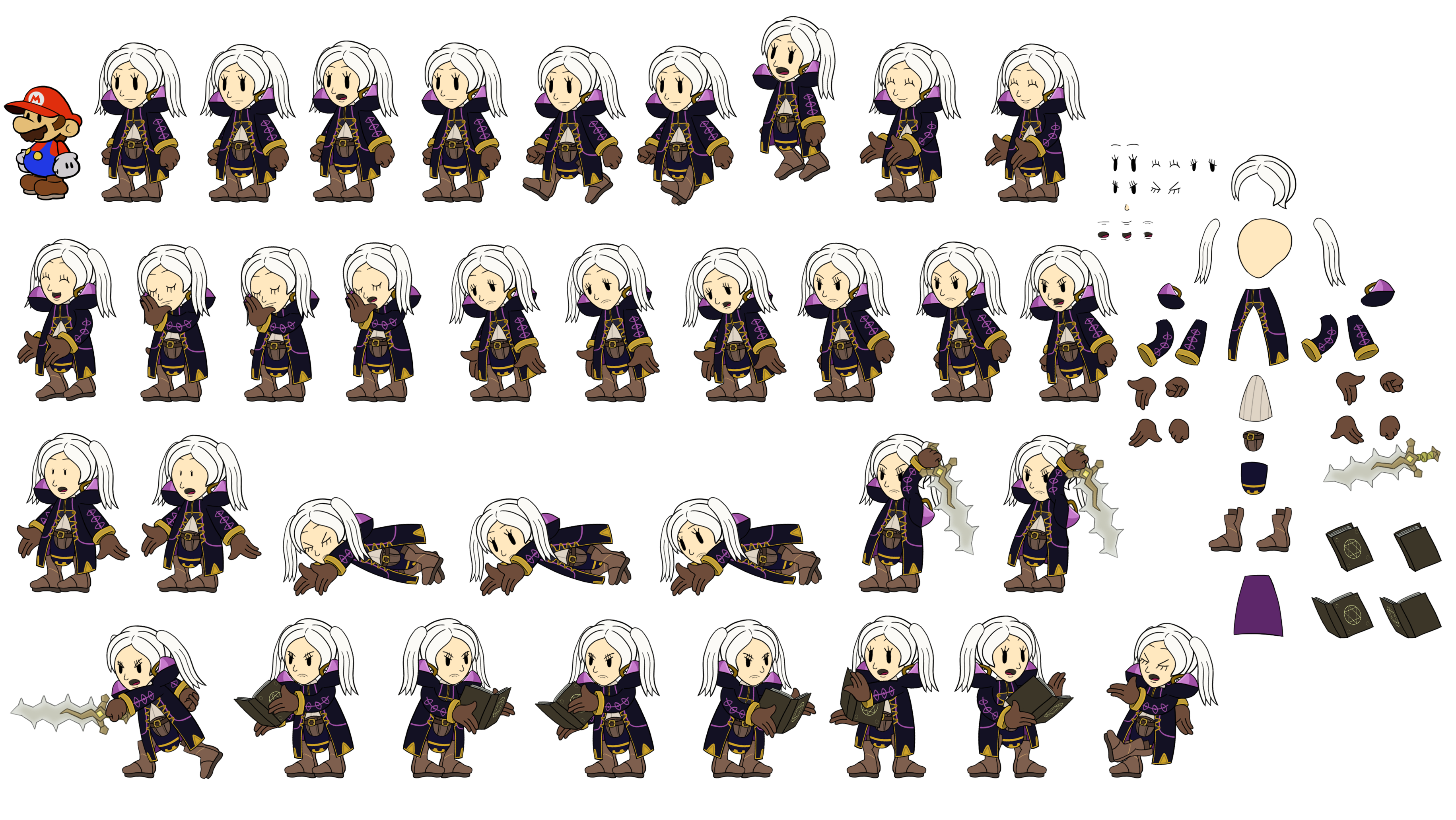 Fire Emblem Customs - Robin (Female, Paper Mario-Style)