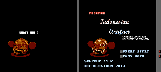 Mega Man: Indonesian Artifact (Hack) - Title Screen