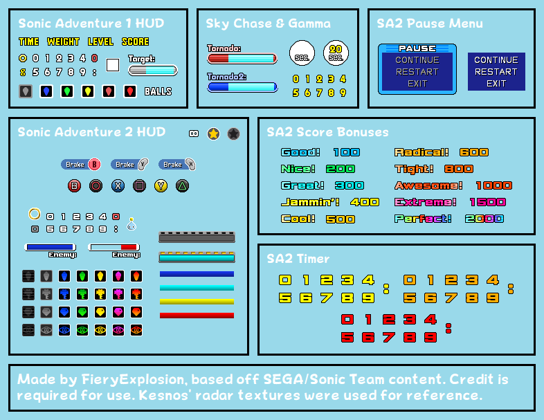 Sonic Adventure 1-2 HUD