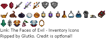 Link: The Faces of Evil - Inventory Icons