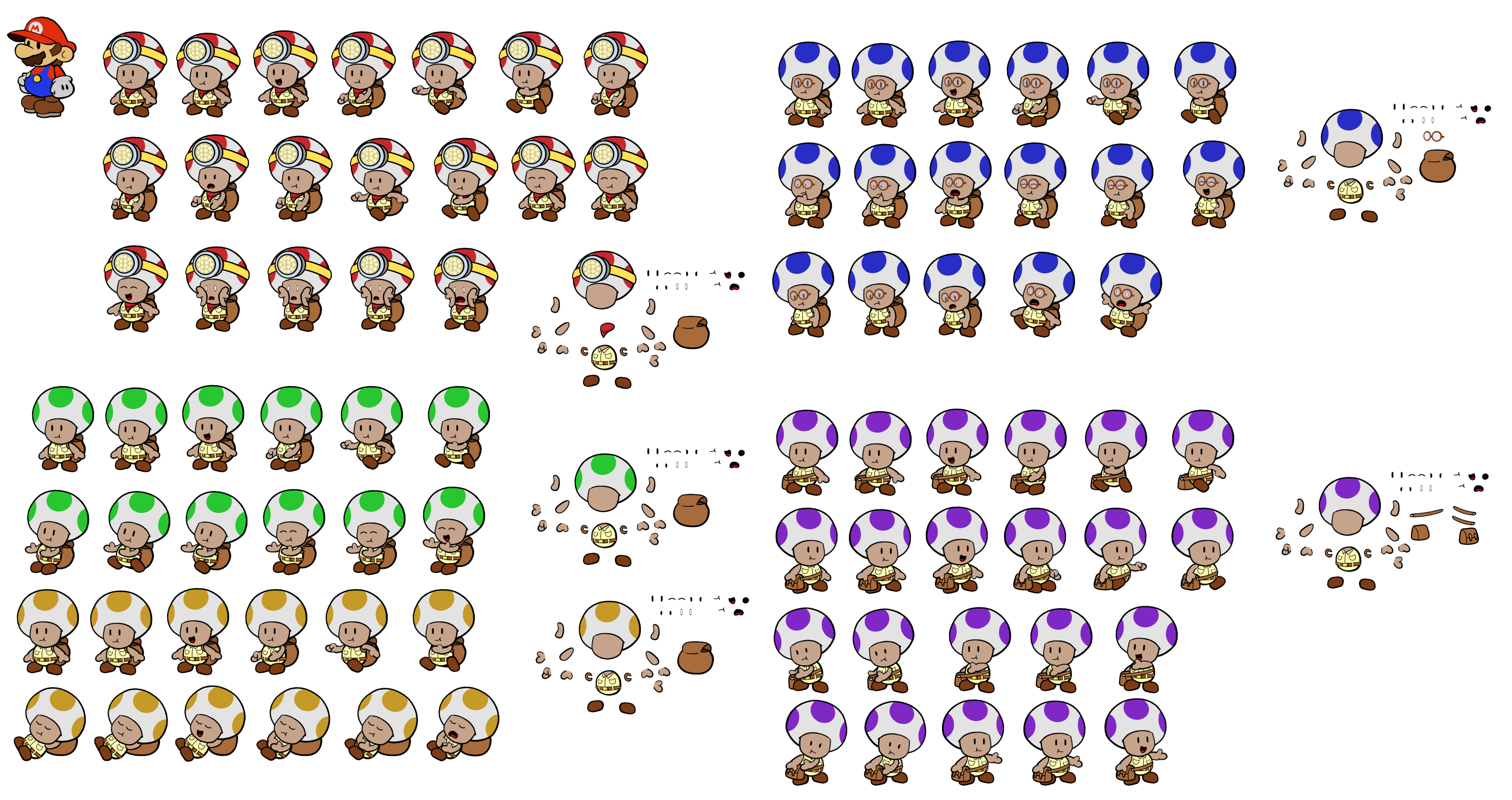 Custom / Edited - Mario Customs - Toad Brigade (Paper Mario-Style