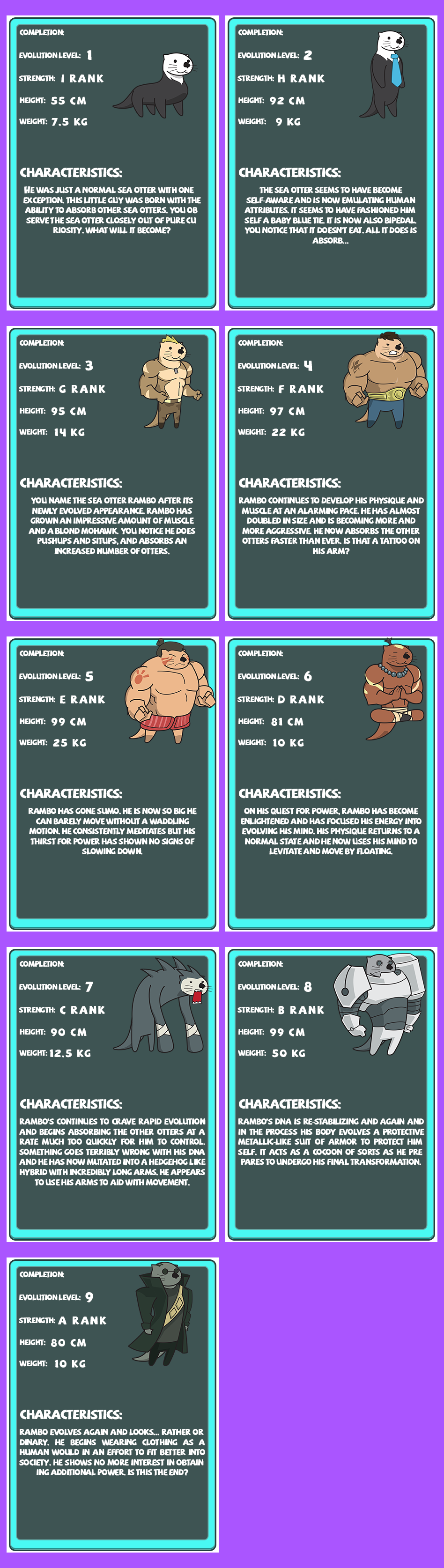 Sea Otter Evolution - Otter Info Sheets