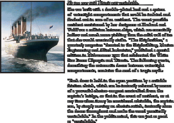 Myths: The "Unsinkable" Ship