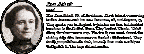 James Cameron's Titanic Explorer - Bio: Rosa Abbott