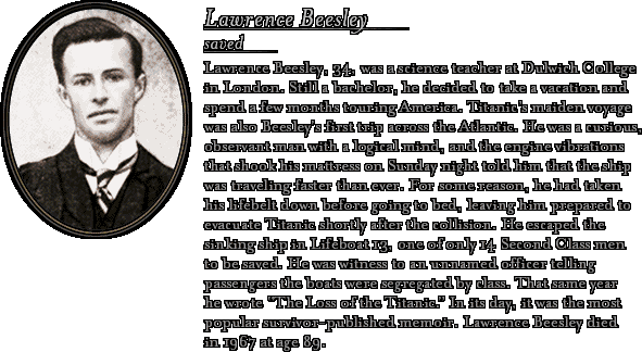 James Cameron's Titanic Explorer - Bio: Lawrence Beesley