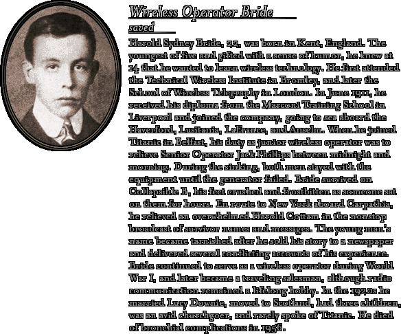 James Cameron's Titanic Explorer - Bio: Junior Wireless Operator Bride