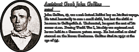 James Cameron's Titanic Explorer - Bio: Assistant Cook Collins