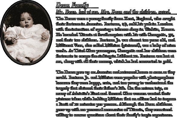 James Cameron's Titanic Explorer - Bio: The Dean Family