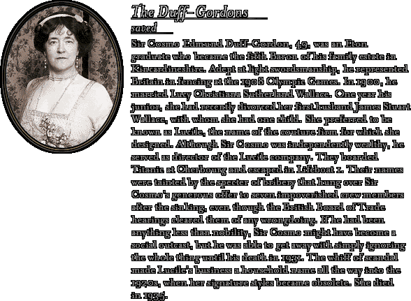 James Cameron's Titanic Explorer - Bio: Sir Cosmo and Lady Lucille Duff-Gordon