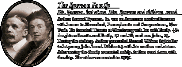 James Cameron's Titanic Explorer - Bio: The Ryerson Family