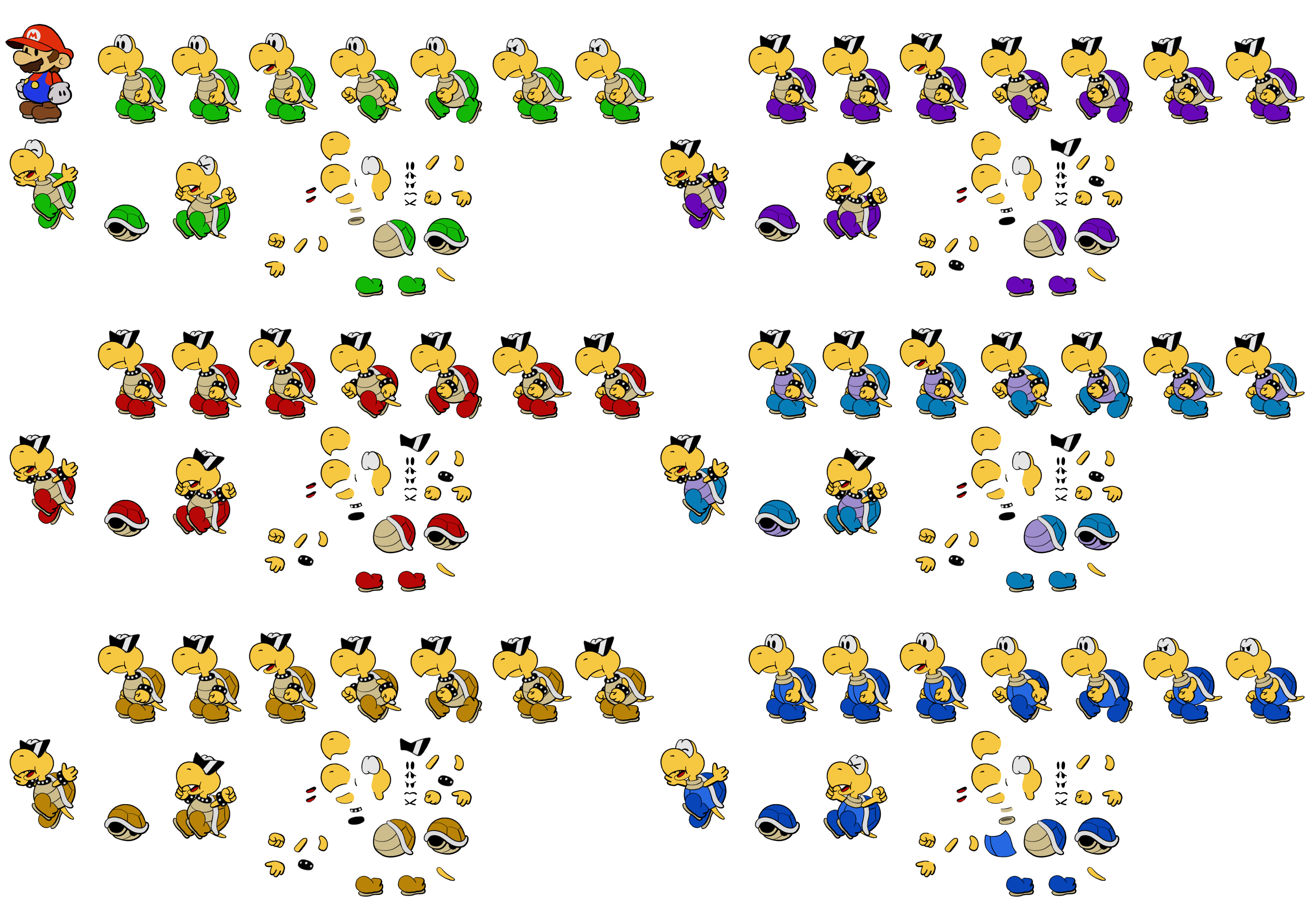 Koopa Troopas (Paper Mario-Style)