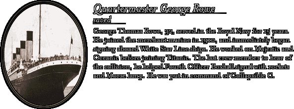 James Cameron's Titanic Explorer - Bio: Quartermaster Rowe