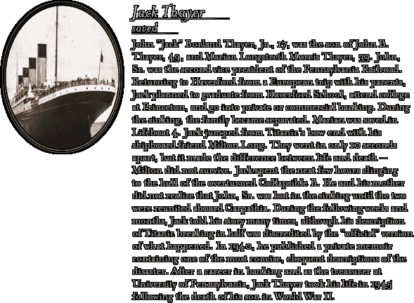 James Cameron's Titanic Explorer - Bio: Jack Thayer