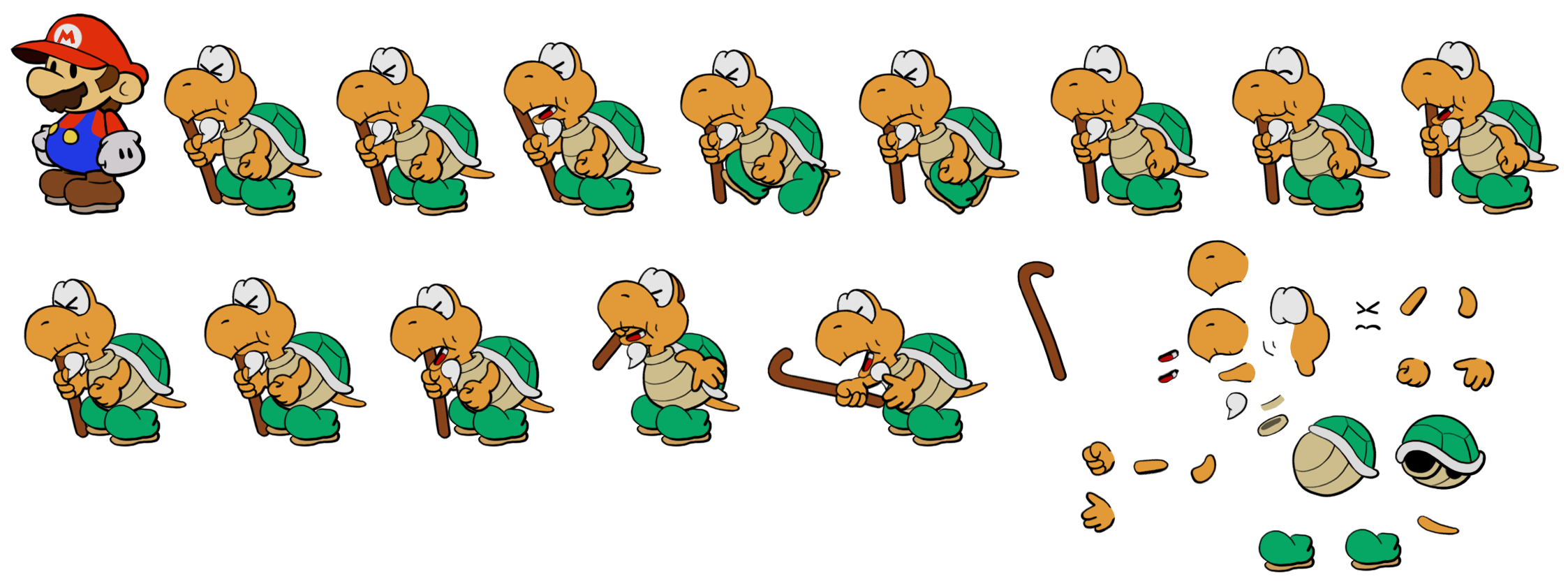 Custom / Edited - Paper Mario Customs - Koopa Koot (Paper Mario-Style