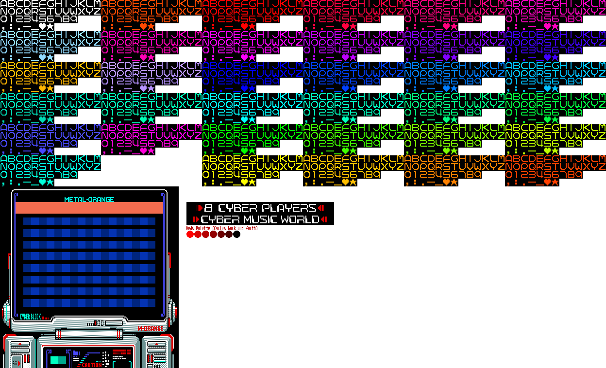 Cyberblock Metal Orange - Text and High Scores / Sound Test Screen