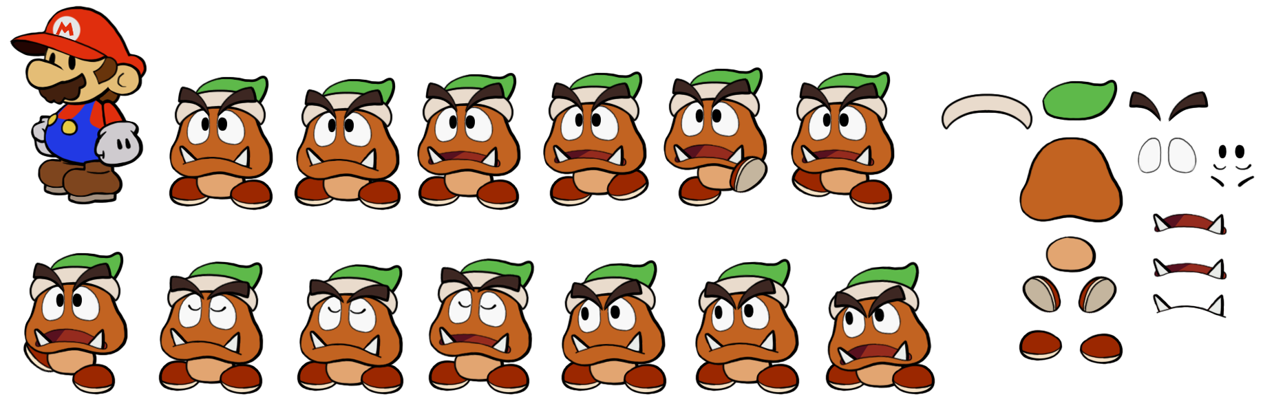 Custom Edited Paper Mario Customs Rogueport Goombas Paper Mario Style The Spriters