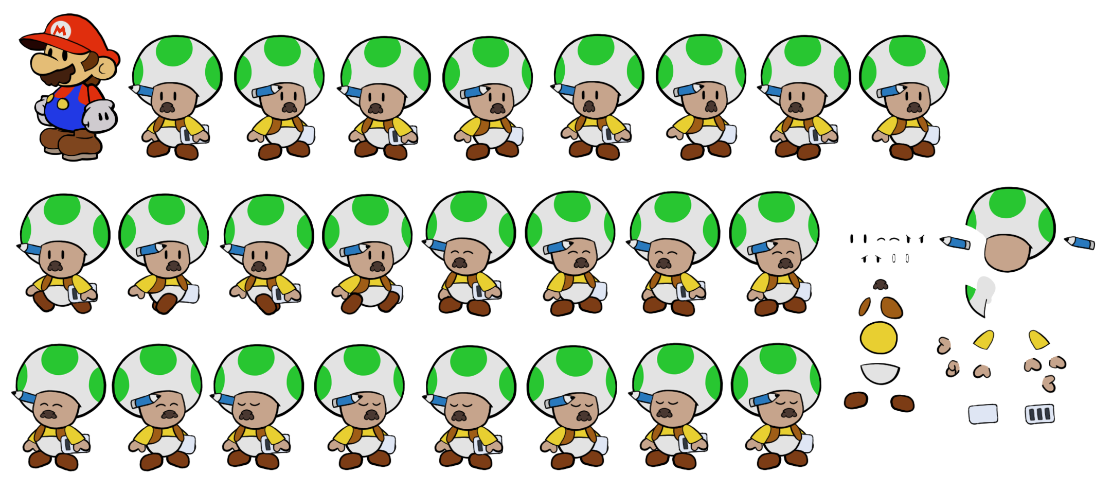Paper Mario Customs - Shop Toads (The Thousand-Year Door, Paper Mario-Style)