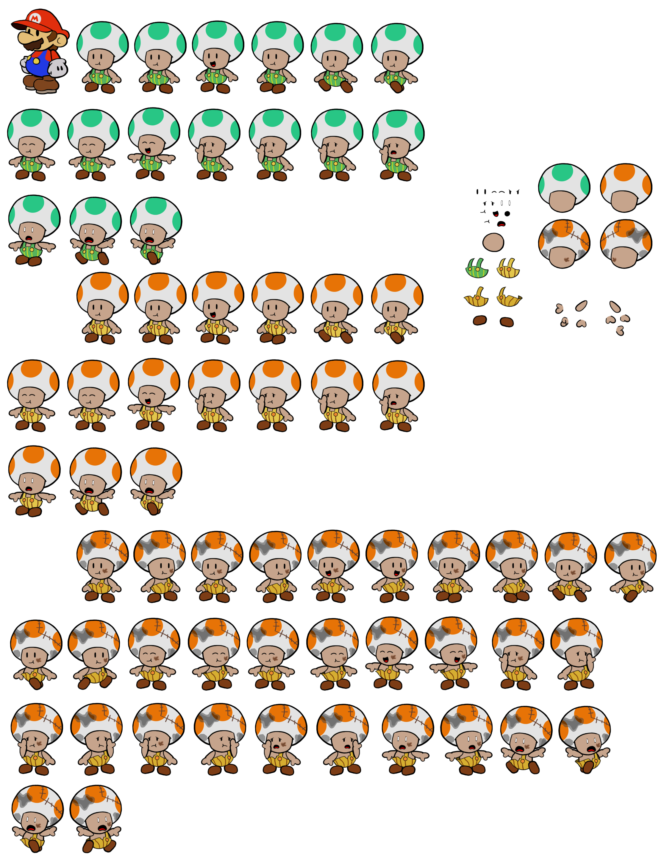 Custom / Edited - Paper Mario Customs - Sea Toads (Paper Mario-Style