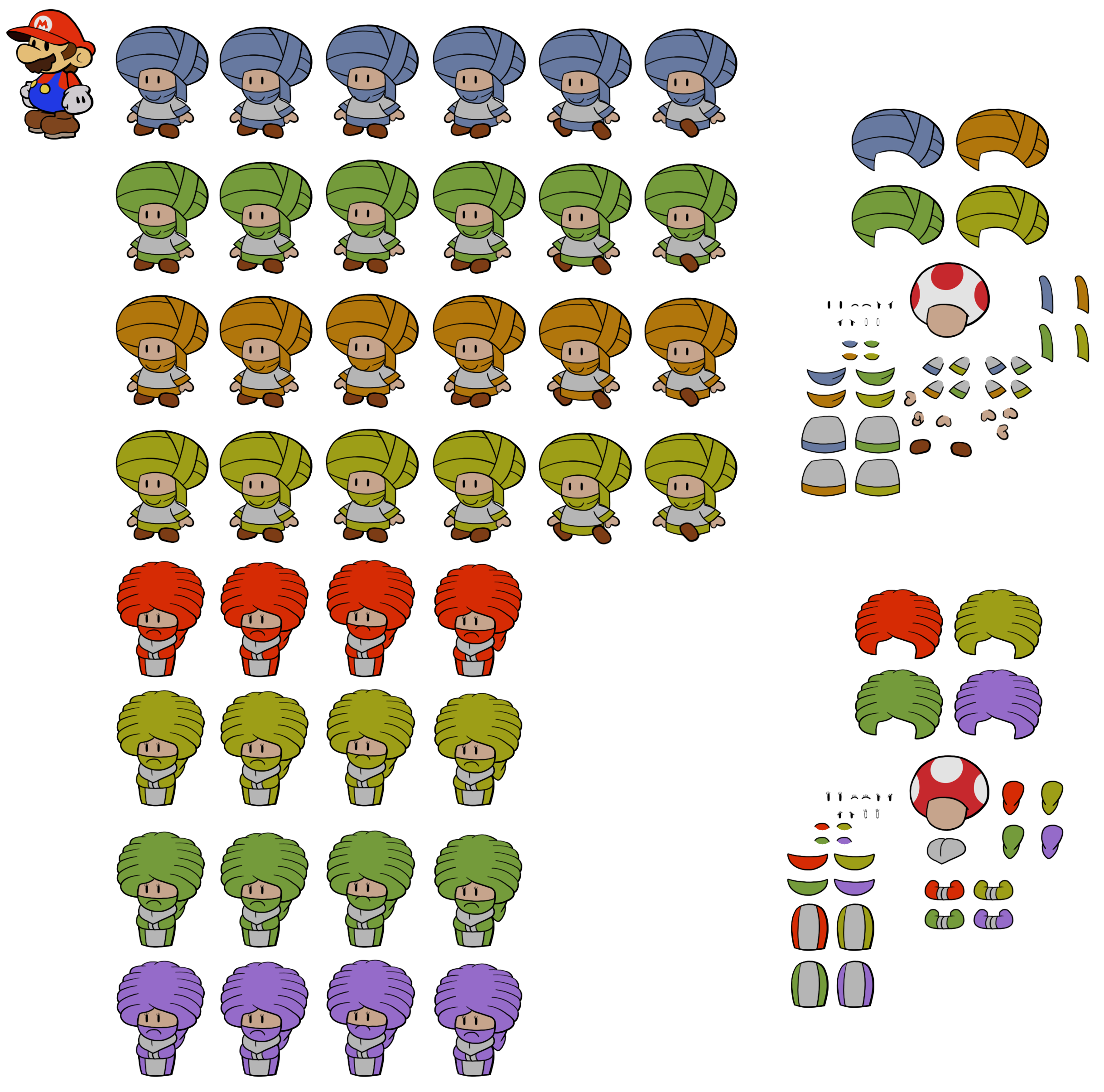 Custom / Edited - Paper Mario Customs - Dry Dry Toads (Paper Mario