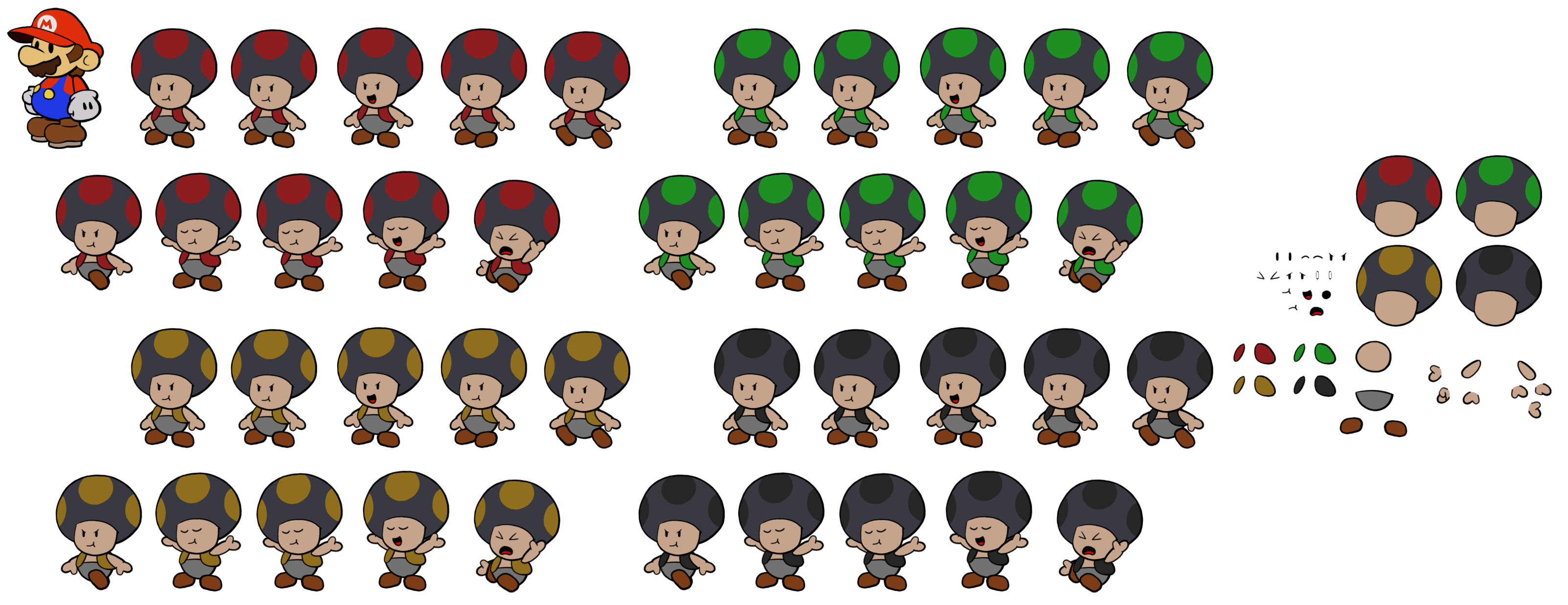 Dark Toads (Paper Mario-Style)