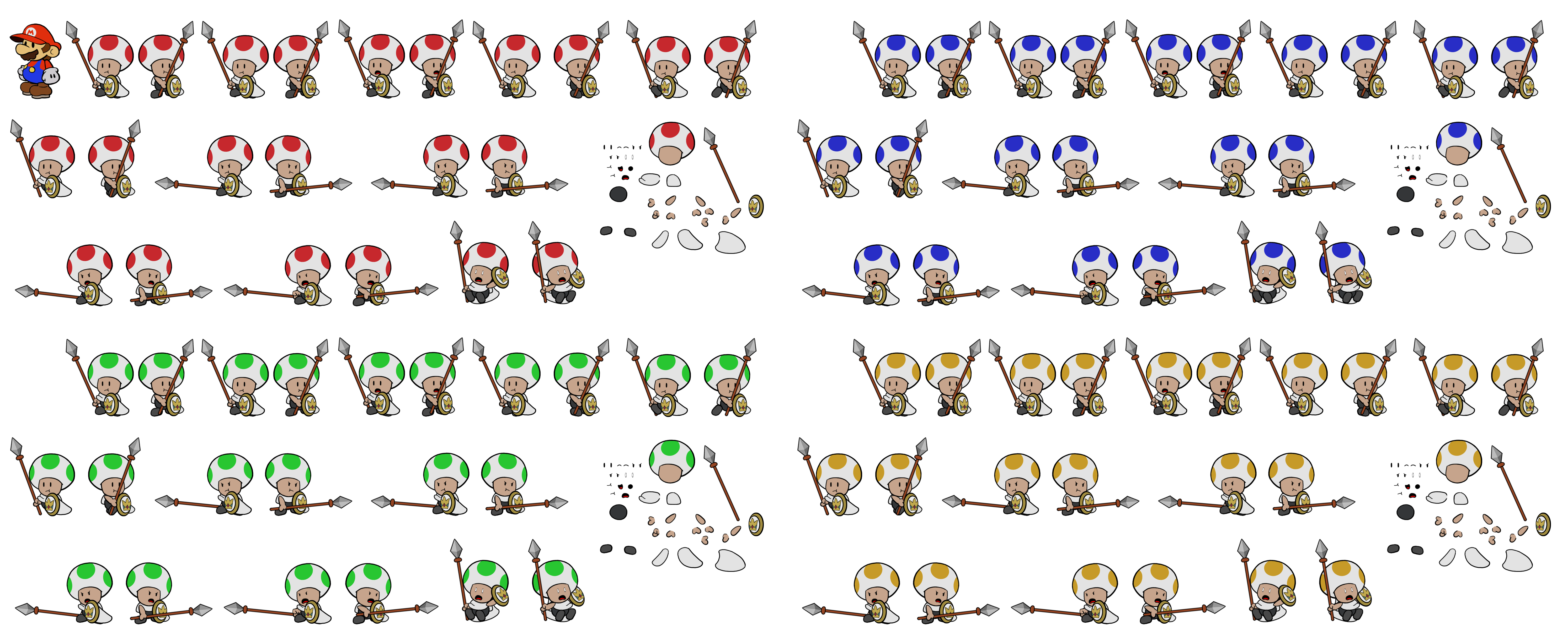Paper Mario Customs - Guard Toads (Paper Mario-Style)