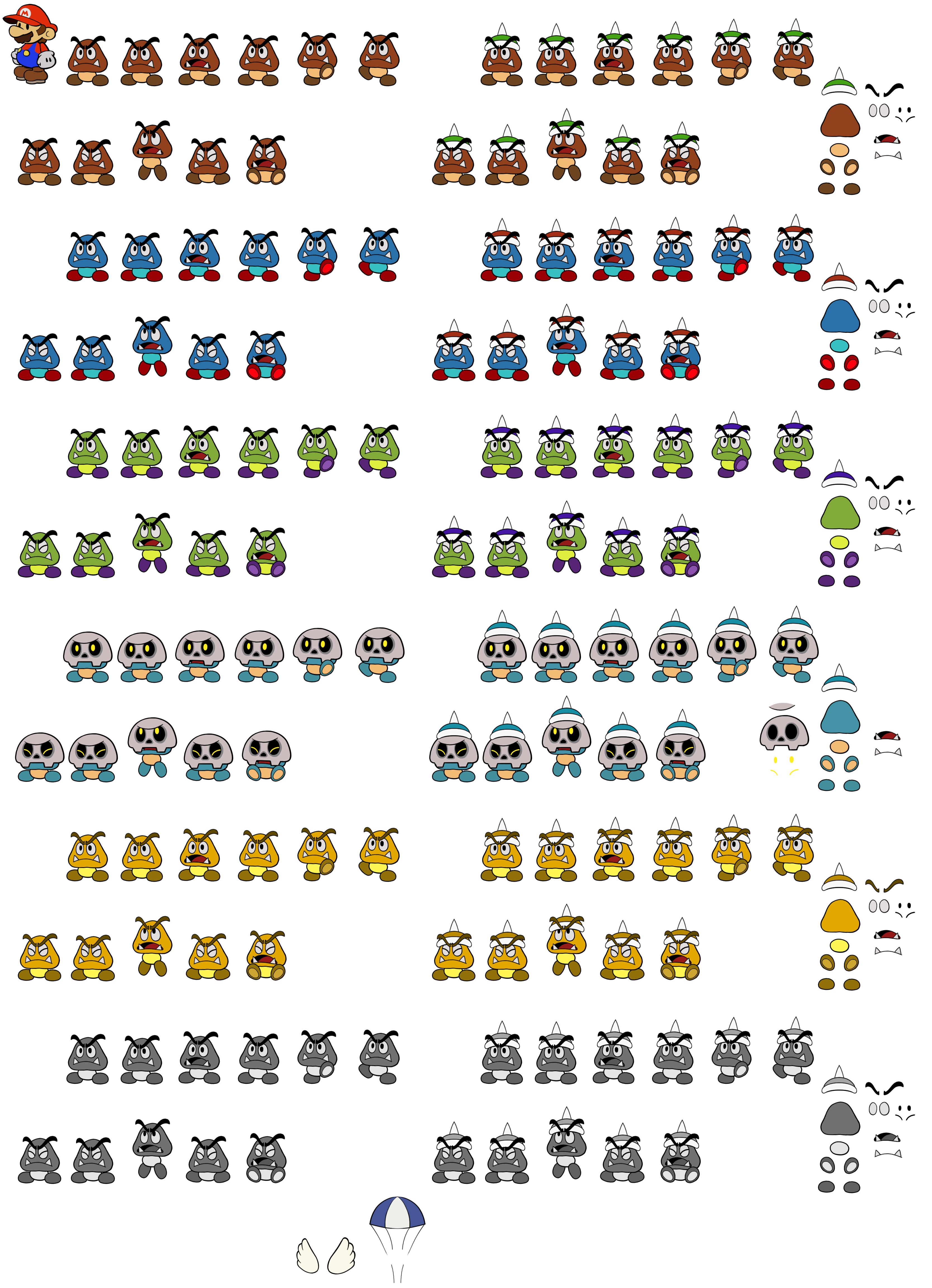 Paper Mario Goomba Sprites