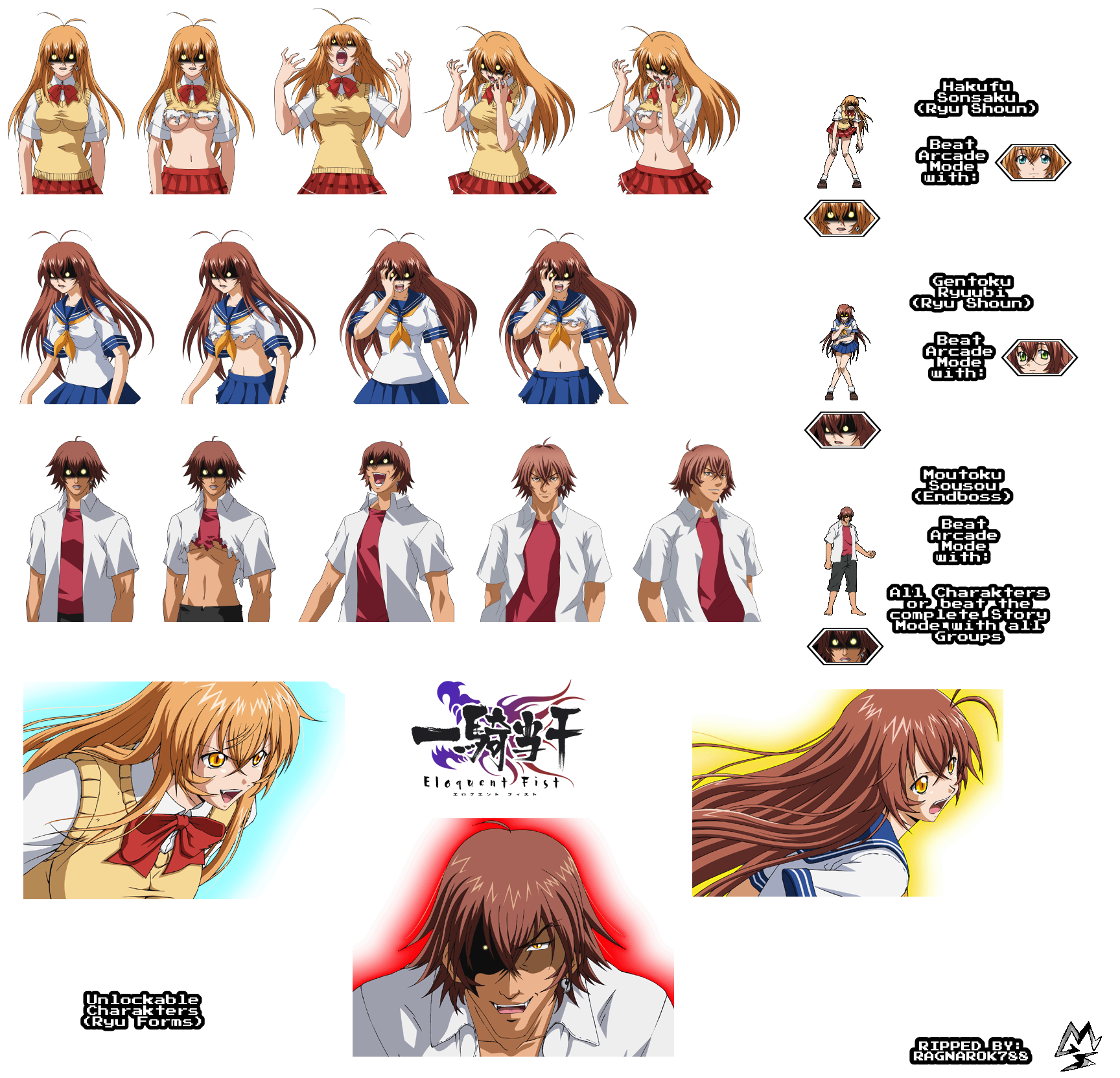 Ikki Tousen: Eloquent Fist - Unlockable Characters