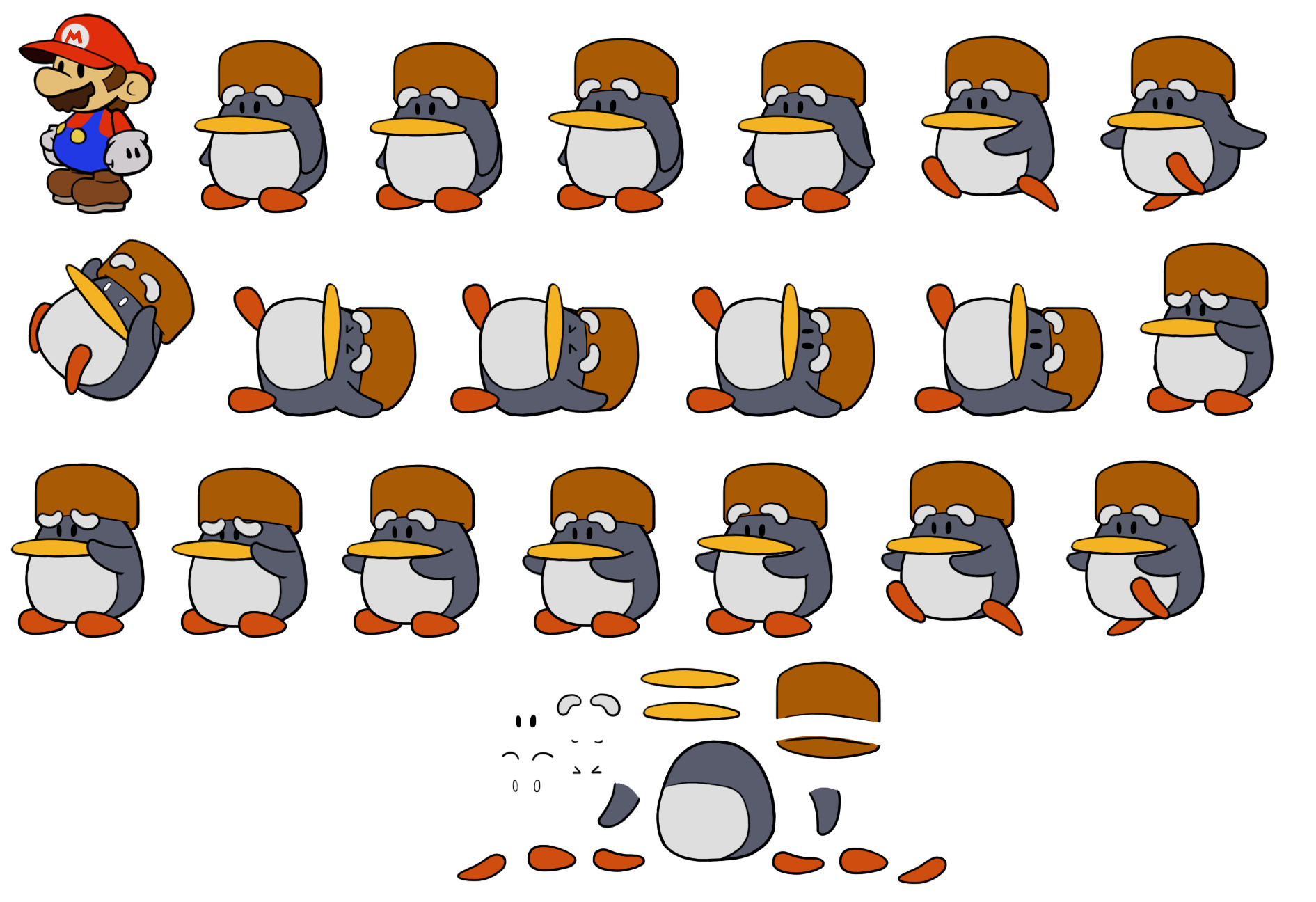 Mayor Penguin (Paper Mario-Style)