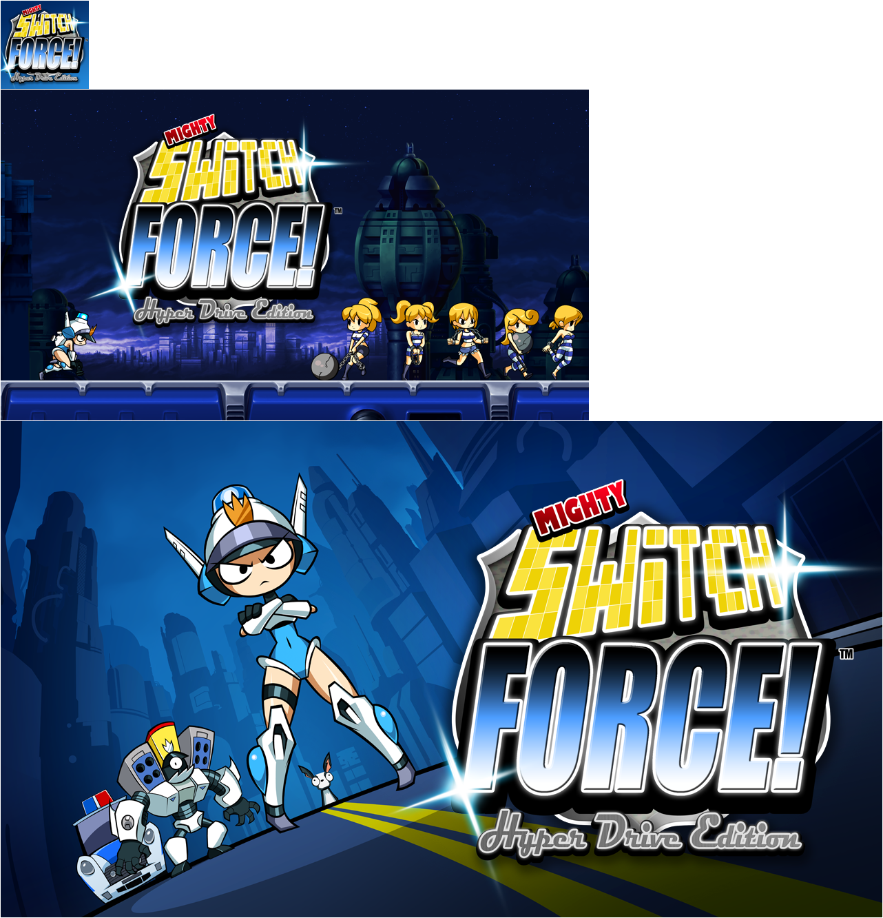 Mighty Switch Force! Hyper Drive Edition - HOME Menu Icon and Banners