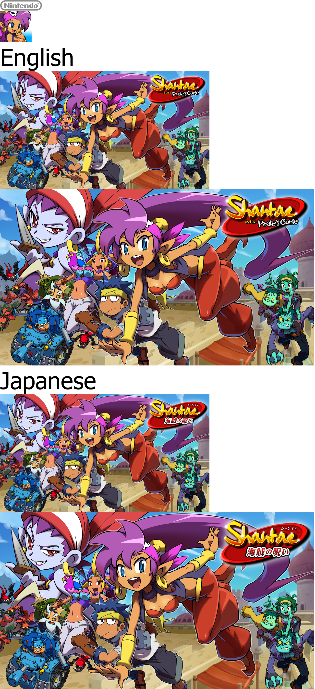 Shantae and the Pirate's Curse - HOME Menu Icon and Banners