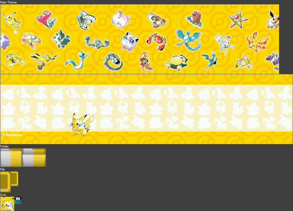 Nintendo 3DS Themes - Pokémon Yellow Version