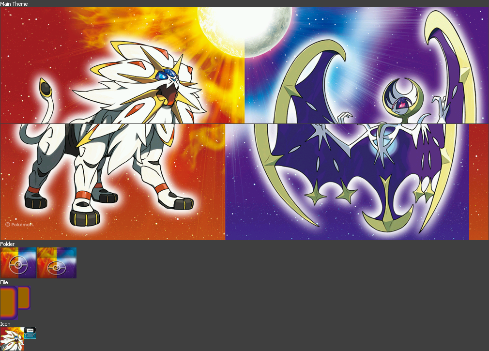 Nintendo 3DS Themes - Solgaleo - Lunala