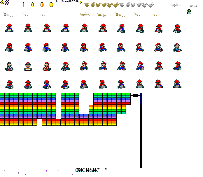 super mario kart mario sprites