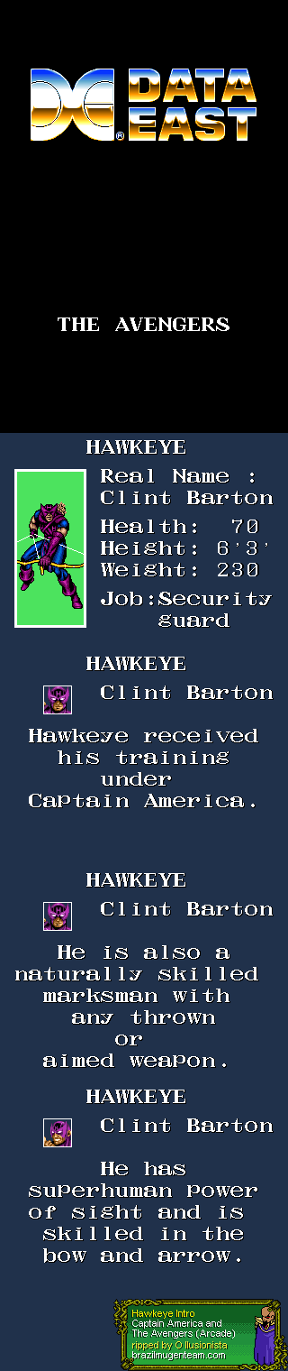 Captain America and The Avengers - Hawkeye Profile