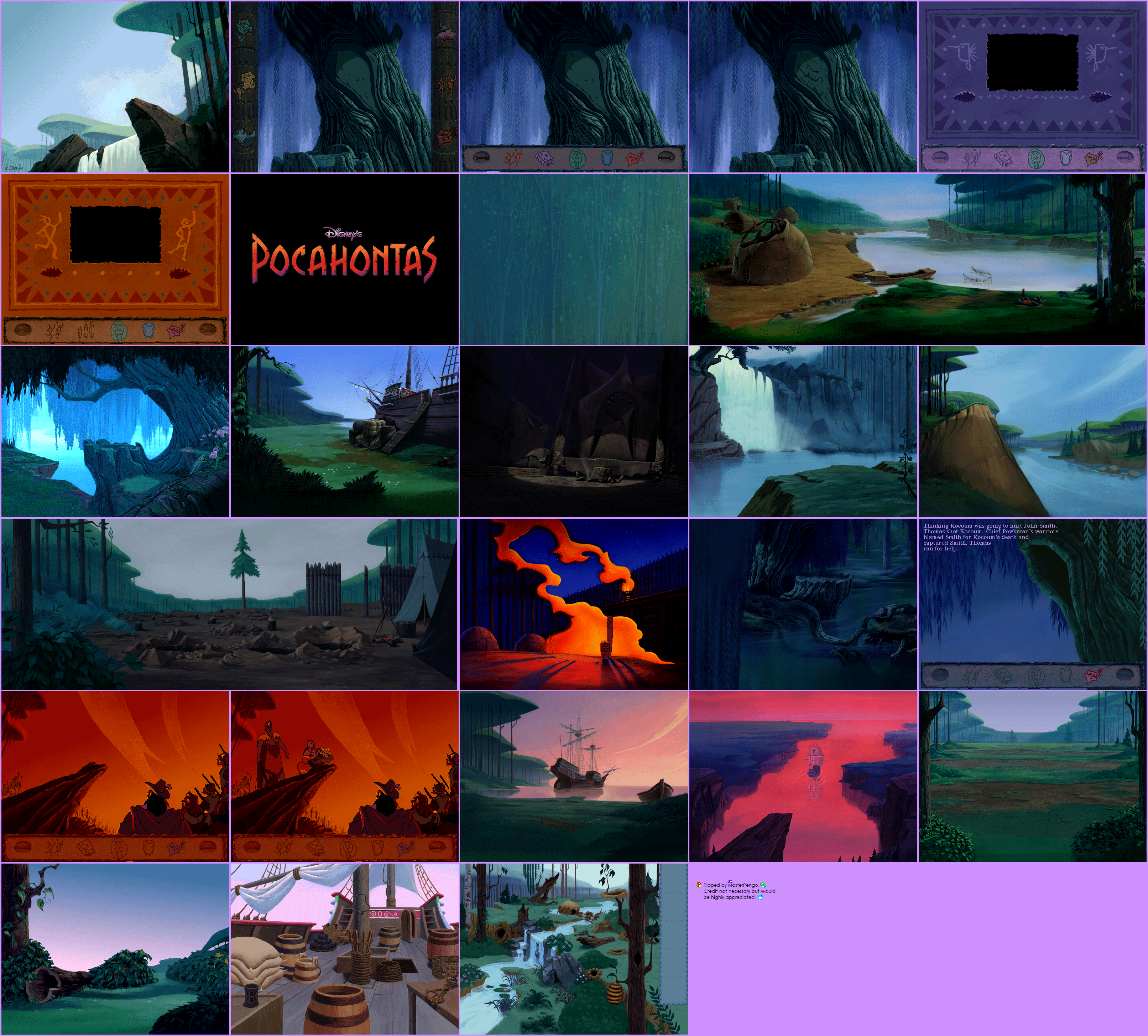 Disney's Animated Storybook: Pocahontas - Backgrounds
